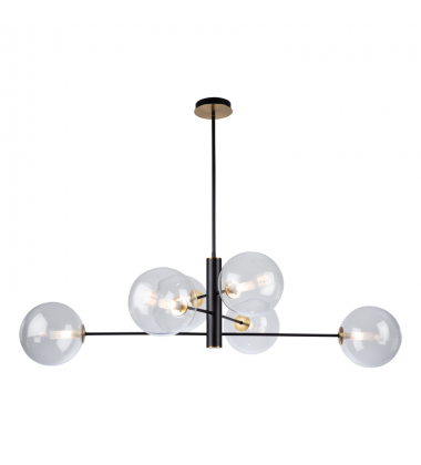  Aurelia Collection 6-Light Chandelier, Matte Black & Brass-(AC11766VB)-Artcraft