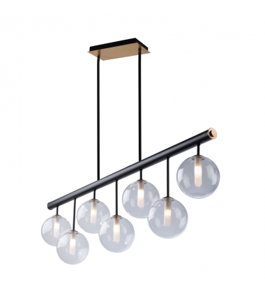 Aurelia Collection 7-Light Island Light, Matte Black & Brass-(AC11767VB)-Artcraft Aurelia Collection 7-Light Island Light, Matte Black & Brass-(AC11767VB)-Artcraft