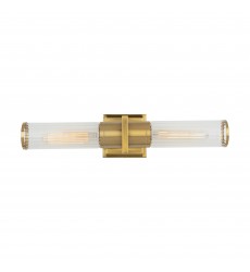  Positano Collection 2-Light Bathroom Vanity Light Brushed Brass and Clear Glass-(AC11772CB)-Artcraft