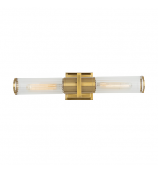  Positano Collection 2-Light Bathroom Vanity Light Brushed Brass and Clear Glass-(AC11772CB)-Artcraft