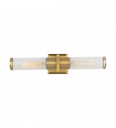  Positano Collection 2-Light Bathroom Vanity Light Brushed Brass and Clear Glass-(AC11772CB)-Artcraft