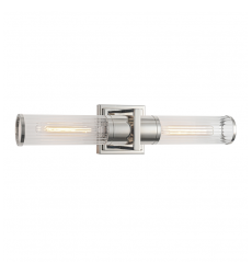  Positano Collection 2-Light Bathroom Vanity Light Polished Nickel and Clear Glass-(AC11772CN)-Artcraft