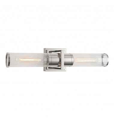  Positano Collection 2-Light Bathroom Vanity Light Polished Nickel and Clear Glass-(AC11772CN)-Artcraft