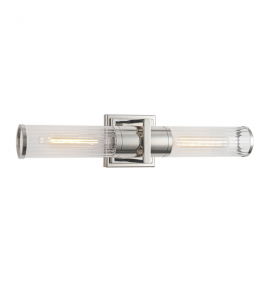 Positano Collection 2-Light Bathroom Vanity Light Polished Nickel and Clear Glass-(AC11772CN)-Artcraft Positano Collection 2-Light Bathroom Vanity Light Polished Nickel and Clear Glass-(AC11772CN)-Artcraft