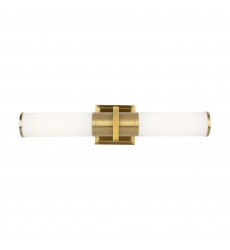  Positano Collection 2-Light Bathroom Vanity Light Brushed Brass and White Glass-(AC11772WB)-Artcraft