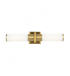  Positano Collection 2-Light Bathroom Vanity Light Brushed Brass and White Glass-(AC11772WB)-Artcraft