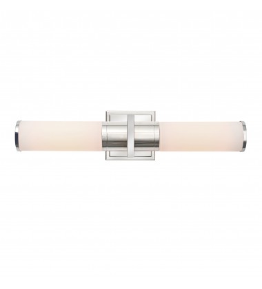  Positano Collection 2-Light Bathroom Vanity Light Polished Nickel and White Glass-(AC11772WN)-Artcraft