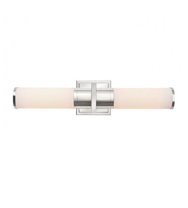 Positano Collection 2-Light Bathroom Vanity Light Polished Nickel and White Glass-(AC11772WN)-Artcraft Positano Collection 2-Light Bathroom Vanity Light Polished Nickel and White Glass-(AC11772WN)-Artcraft