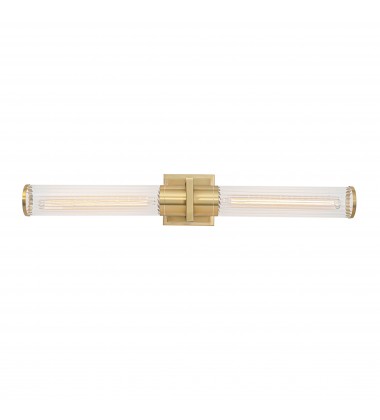  Positano - 2-Light Bathroom Vanity Light - Clear Glass/Satin Brass-(AC11773CB)-Artcraft