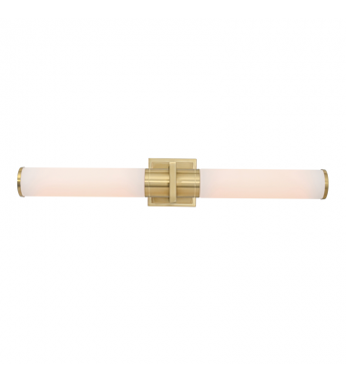 Positano - 2-Light Bathroom Vanity Light - White Glass/Satin Brass-(AC11773WB)-Artcraft Positano - 2-Light Bathroom Vanity Light - White Glass/Satin Brass-(AC11773WB)-Artcraft