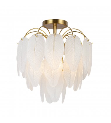  Alessia Collection 4-Light Semi-Flush Mount Brushed Brass-(AC11785BR)-Artcraft