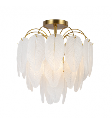  Alessia Collection 4-Light Semi-Flush Mount Brushed Brass-(AC11785BR)-Artcraft
