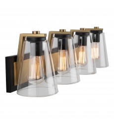  Treviso Collection 3-Light Vanity Light, Black & Brass-(AC11794BB)-Artcraft