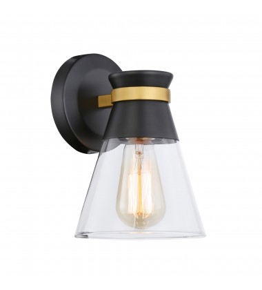  Kanata Collection 1-Light Sconce, Black & Brushed Brass-(AC11801BB)-Artcraft