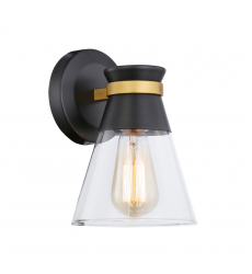 Kanata Collection 1-Light Sconce, Black & Brushed Brass-(AC11801BB)-Artcraft Kanata Collection 1-Light Sconce, Black & Brushed Brass-(AC11801BB)-Artcraft