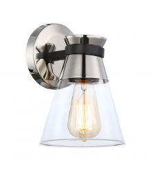 Kanata Collection 1-Light Sconce, Black & Brushed Nickel-(AC11801NB)-Artcraft Kanata Collection 1-Light Sconce, Black & Brushed Nickel-(AC11801NB)-Artcraft
