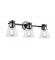  Kanata Collection 3-Light Vanity Light, Black & Brushed Nickel-(AC11803NB)-Artcraft