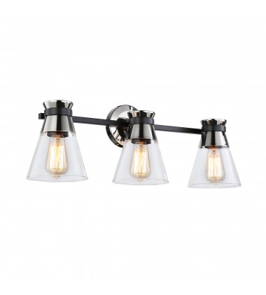  Kanata Collection 3-Light Vanity Light, Black & Brushed Nickel-(AC11803NB)-Artcraft