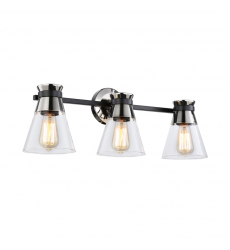 Kanata Collection 3-Light Vanity Light, Black & Brushed Nickel-(AC11803NB)-Artcraft Kanata Collection 3-Light Vanity Light, Black & Brushed Nickel-(AC11803NB)-Artcraft