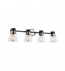  Kanata Collection 4-Light Vanity Light, Black & Brushed Nickel-(AC11804NB)-Artcraft