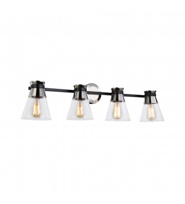  Kanata Collection 4-Light Vanity Light, Black & Brushed Nickel-(AC11804NB)-Artcraft