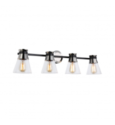 Kanata Collection 4-Light Vanity Light, Black & Brushed Nickel-(AC11804NB)-Artcraft Kanata Collection 4-Light Vanity Light, Black & Brushed Nickel-(AC11804NB)-Artcraft