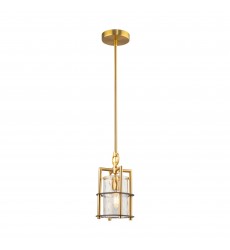  Burford Collection 1-Light Pendant Brass & Black-(AC11810BB)-Artcraft