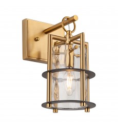  Burford Collection 1-Light Sconce Brass & Black-(AC11811BB)-Artcraft