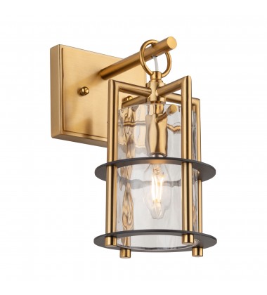  Burford Collection 1-Light Sconce Brass & Black-(AC11811BB)-Artcraft