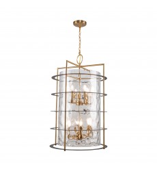 Burford Collection 12-Light Chandelier Brass & Black-(AC11812BB)-Artcraft