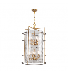  Burford Collection 12-Light Chandelier Brass & Black-(AC11812BB)-Artcraft