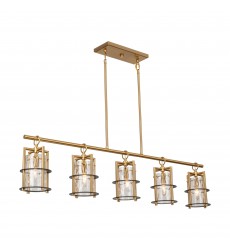  Burford Collection 5-Light Island/Pool Table Brass & Black-(AC11815BB)-Artcraft