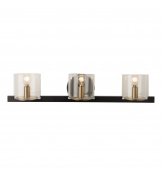  Salinas Collection 3-Light Vanity Light, Black and Brass-(AC11823BB)-Artcraft