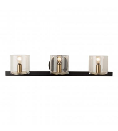  Salinas Collection 3-Light Vanity Light, Black and Brass-(AC11823BB)-Artcraft