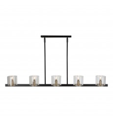  Salinas Collection 5-Light Island Light, Black and Brass-(AC11825BB)-Artcraft