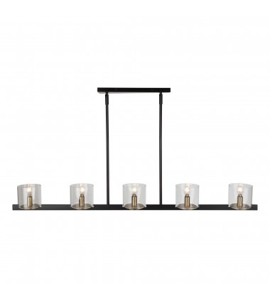  Salinas Collection 5-Light Island Light, Black and Brass-(AC11825BB)-Artcraft