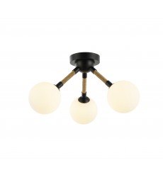  Capilano Collection 3-Light Semi-Flush Mount Black-(AC11843BK)-Artcraft