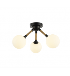  Capilano Collection 3-Light Semi-Flush Mount Black-(AC11843BK)-Artcraft