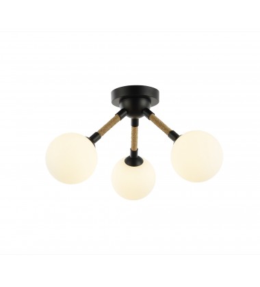 Capilano Collection 3-Light Semi-Flush Mount Black-(AC11843BK)-Artcraft