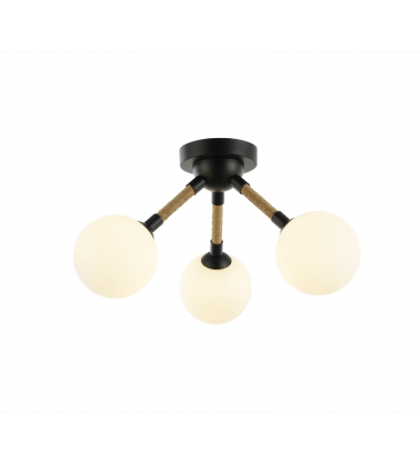  Capilano Collection 3-Light Semi-Flush Mount Black-(AC11843BK)-Artcraft