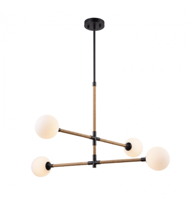 Capilano Collection 4-Light Chandelier Black-(AC11844BK)-Artcraft Capilano Collection 4-Light Chandelier Black-(AC11844BK)-Artcraft
