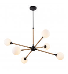  Capilano Collection 6-Light Chandelier Black-(AC11846BK)-Artcraft
