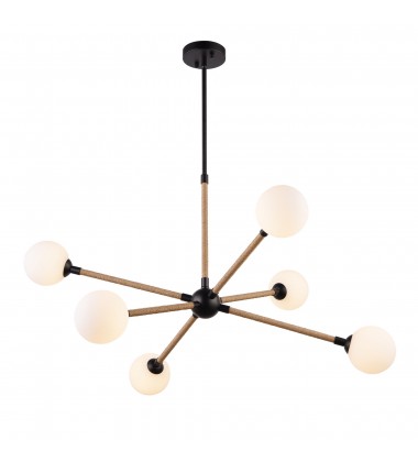  Capilano Collection 6-Light Chandelier Black-(AC11846BK)-Artcraft