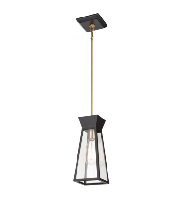 Lucian Single Pendant Black and Brushed Brass-(AC11850BK)-Artcraft