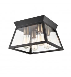  Lucian 4 Light Flushmount Black and Brushed Brass-(AC11853BK)-Artcraft