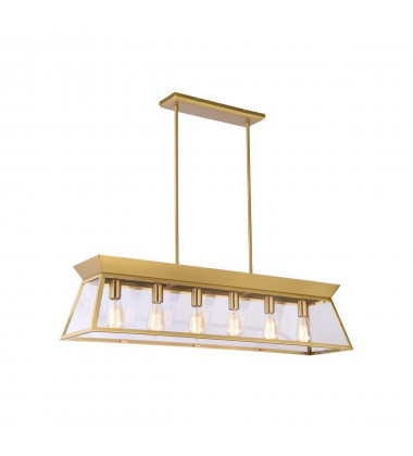  Lucian Linear Island Chandelier Brushed Brass-(AC11854BB)-Artcraft