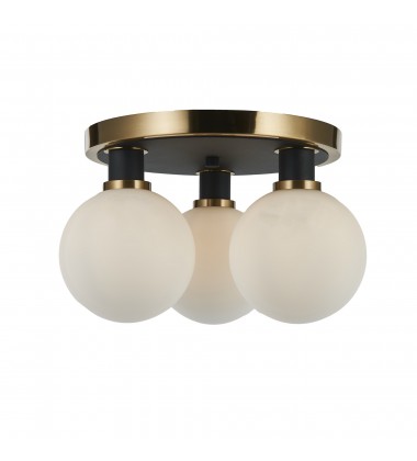  Gem Collection 3-Light Semi-Flush Mount Black and Brushed Brass-(AC11873WH)-Artcraft