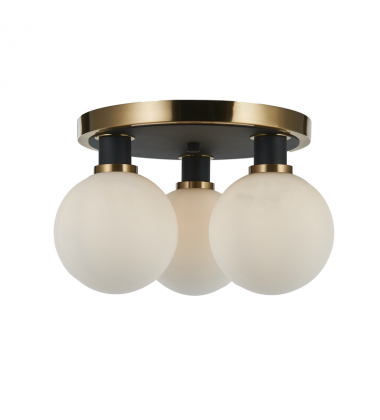  Gem Collection 3-Light Semi-Flush Mount Black and Brushed Brass-(AC11873WH)-Artcraft