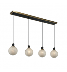 Gem Collection 4-Light Island/Pool Table Black and Brushed Brass-(AC11874SW)-Artcraft Gem Collection 4-Light Island/Pool Table Black and Brushed Brass-(AC11874SW)-Artcraft
