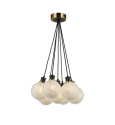 Gem Collection 7-Light Pendant Black and Brushed Brass-(AC11877SW)-Artcraft Gem Collection 7-Light Pendant Black and Brushed Brass-(AC11877SW)-Artcraft